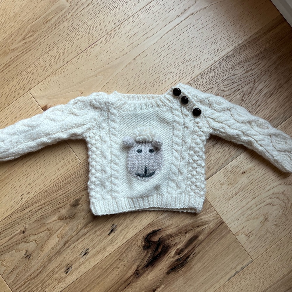 Wool Aran baby sweater